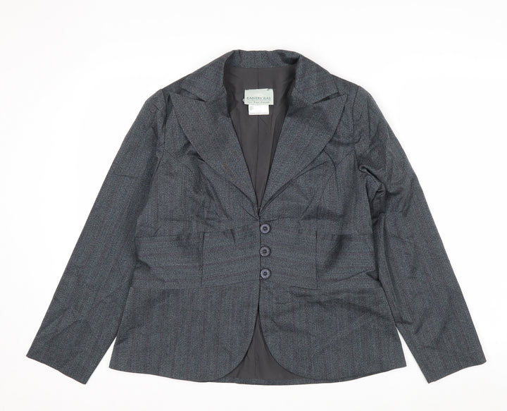 Pantry Bay Petite Women’s Grey Pinstripe Stretch Suit Jacket M