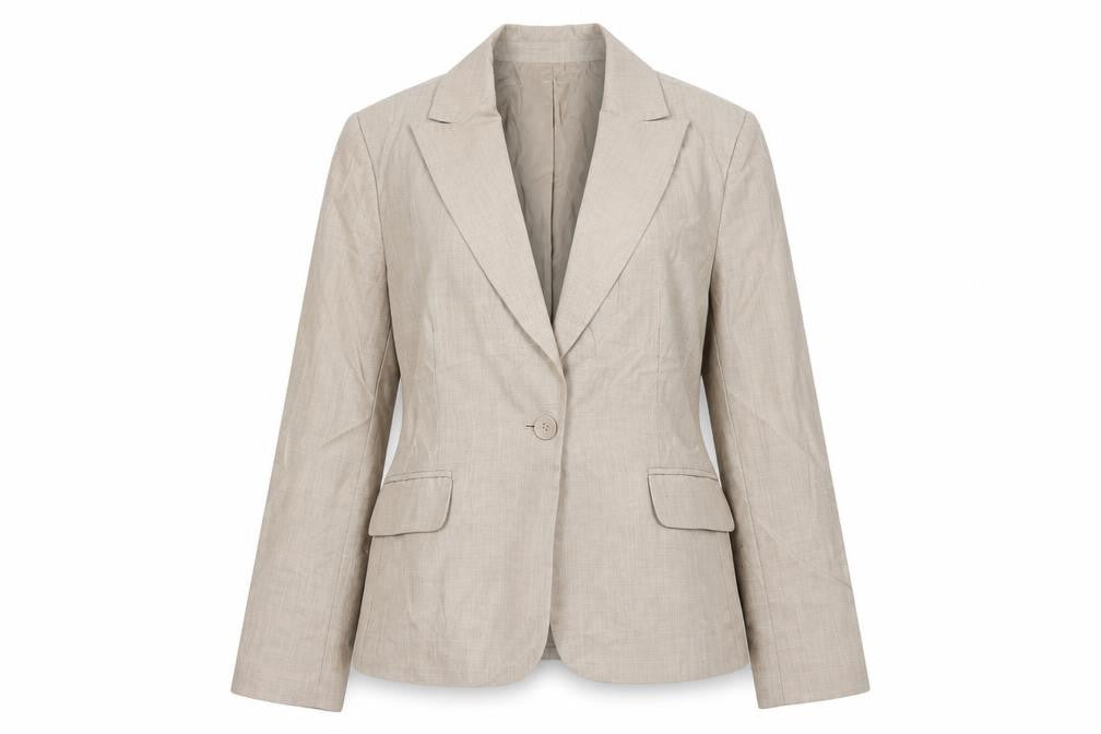 Front view of Jones New York Suit Beige Women's, size 10, Single-Breasted Blazer