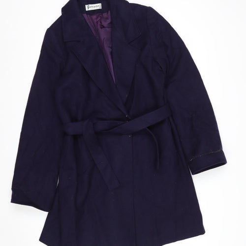Forecaster of Boston Womens Blue Wool Belted Overcoat Size 6