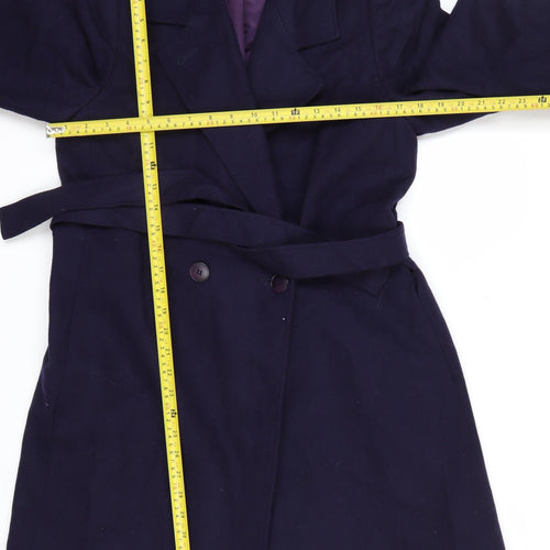 Forecaster of Boston Womens Blue Wool Belted Overcoat Size 6