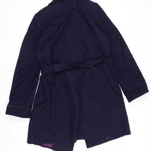 Forecaster of Boston Womens Blue Wool Belted Overcoat Size 6