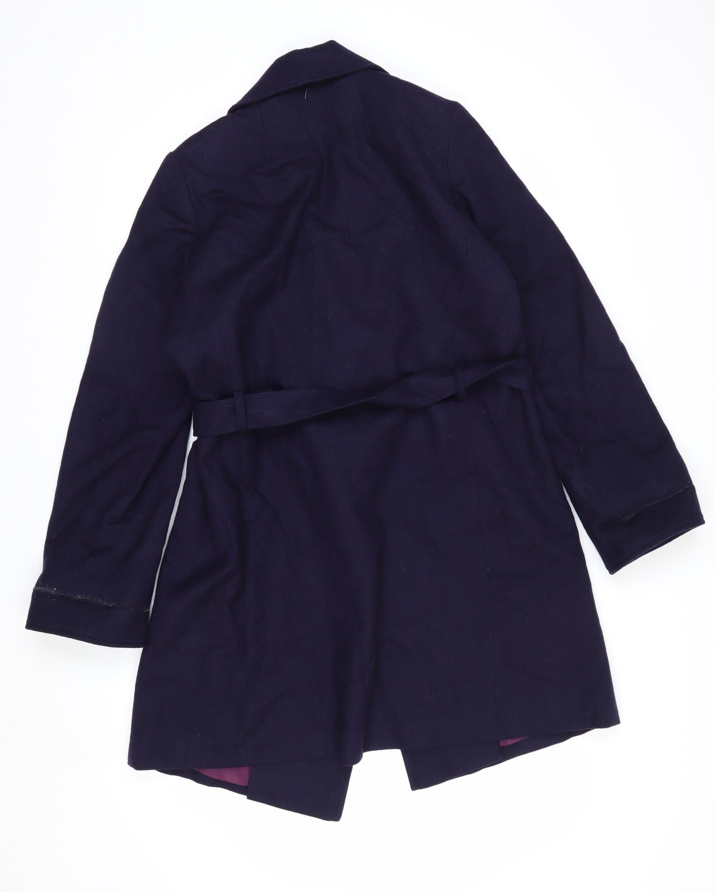 Forecaster of Boston Womens Blue Wool Belted Overcoat Size 6