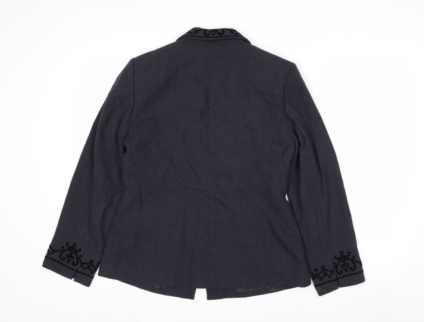 Kasper ASL Petite Black Embroidered Blazer Women’s Size 10