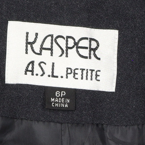 Kasper ASL Petite Black Embroidered Blazer Women’s Size 10