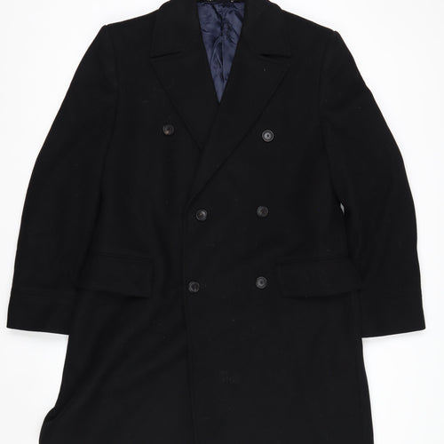 Austin Reed Men's Black Wool Cashmere Pea Coat Size 40R