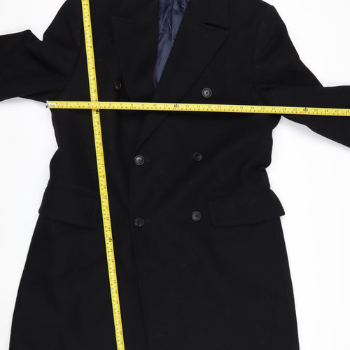 Austin Reed Men's Black Wool Cashmere Pea Coat Size 40R