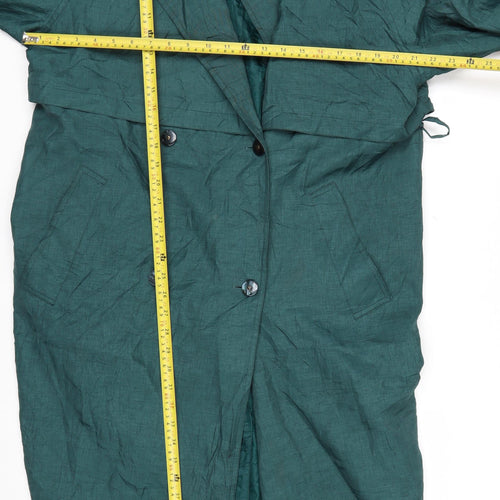 J.Gallery Women's Green Long Belted Trench Coat Size 12