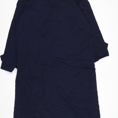 Larry Levine Women's Blue Long Trench Coat Size 12 Classic Style