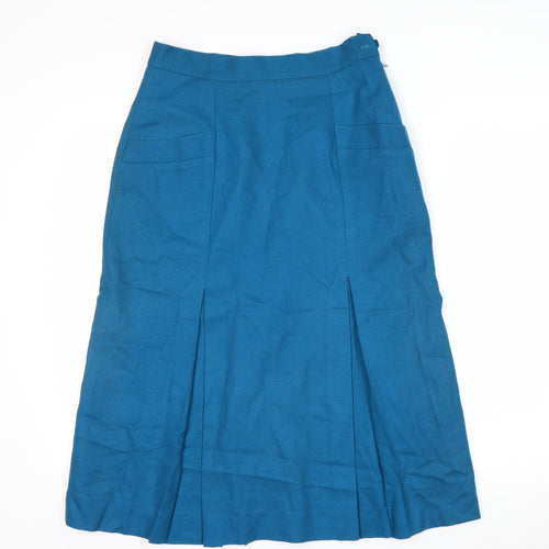 Austin Reed Women's Blue Wool A-Line Midi Skirt Size 14