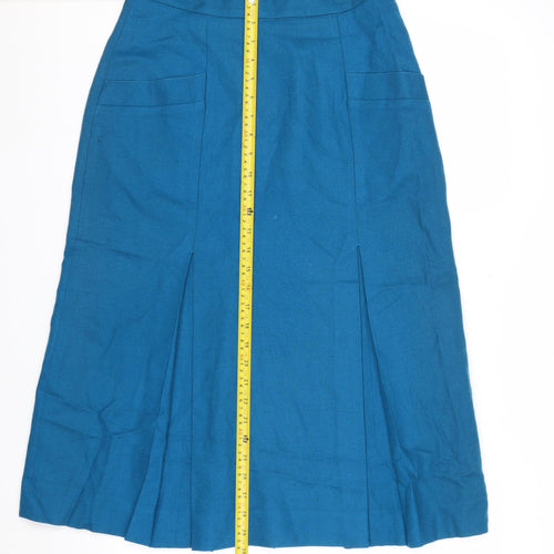Austin Reed Women's Blue Wool A-Line Midi Skirt Size 14
