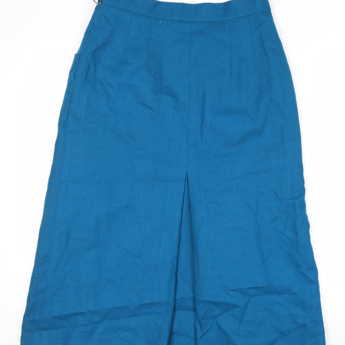 Austin Reed Women's Blue Wool A-Line Midi Skirt Size 14
