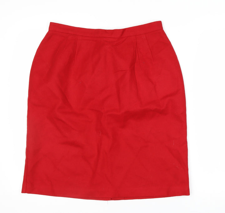 Fundamental Things Women’s Red Wool Knee Length Pencil Skirt Size 12
