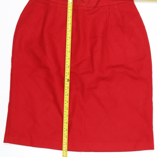 Fundamental Things Women’s Red Wool Knee Length Pencil Skirt Size 12