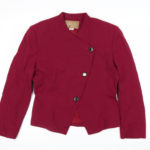 Saville Womens Red Double-Breasted Suit Jacket Size 10 Classic Fit
