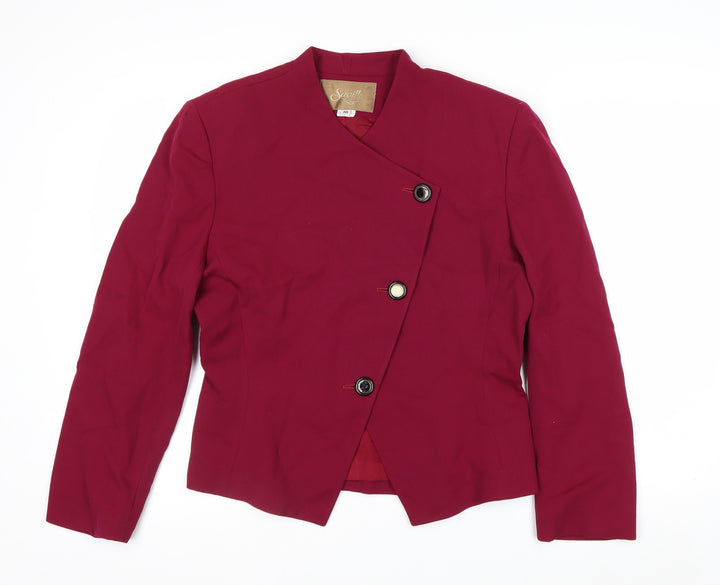 Saville Womens Red Double-Breasted Suit Jacket Size 10 Classic Fit