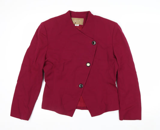 Saville Womens Red Double-Breasted Suit Jacket Size 10 Classic Fit