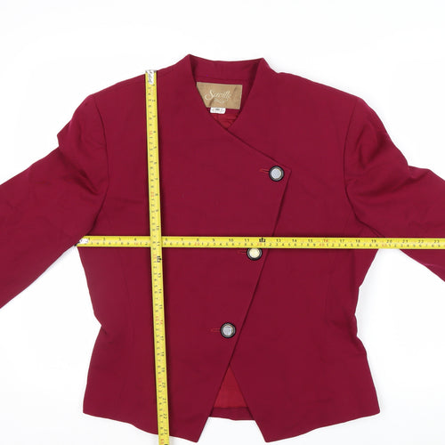 Saville Womens Red Double-Breasted Suit Jacket Size 10 Classic Fit