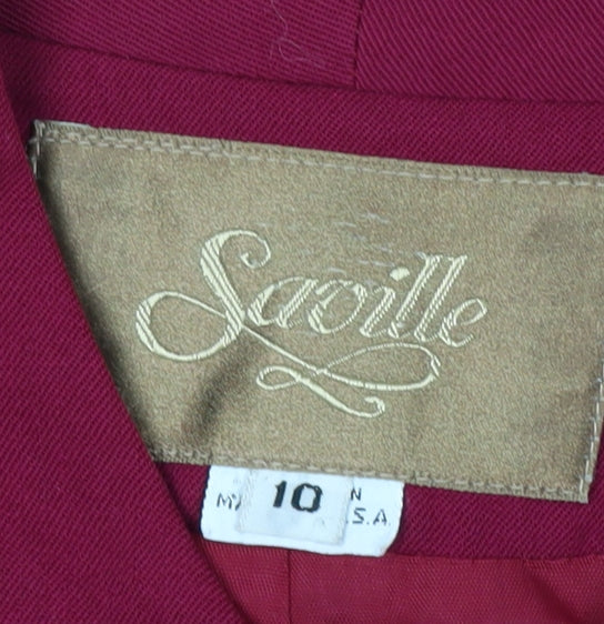 Saville Womens Red Double-Breasted Suit Jacket Size 10 Classic Fit