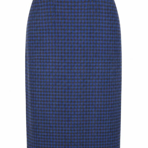 Intentions Women’s Blue Check Wool Midi Pencil Skirt Size 12