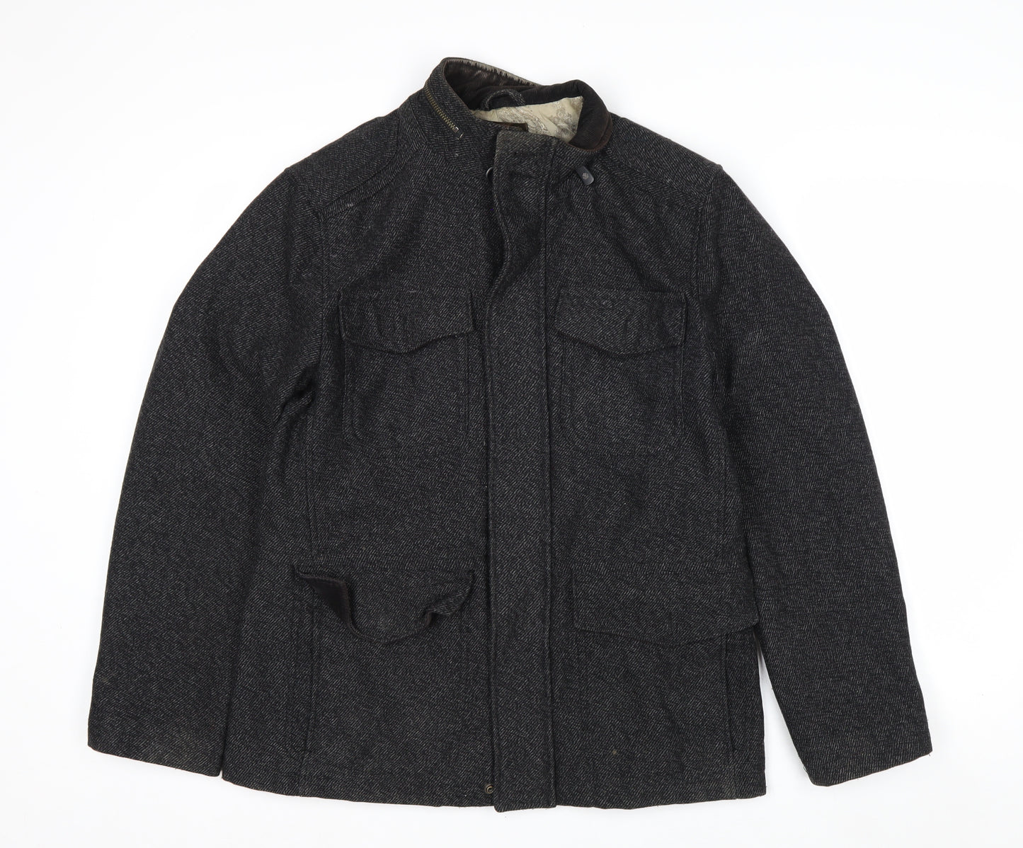Saint George by Duffer Men’s Grey Wool Tweed Field Jacket Small