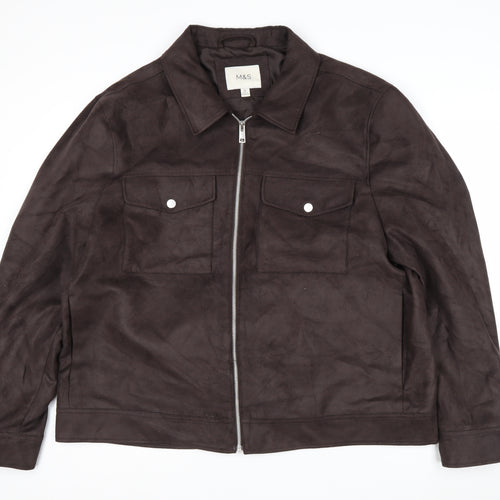 Marks and Spencer Men’s Brown Suede Bomber Jacket 2XL