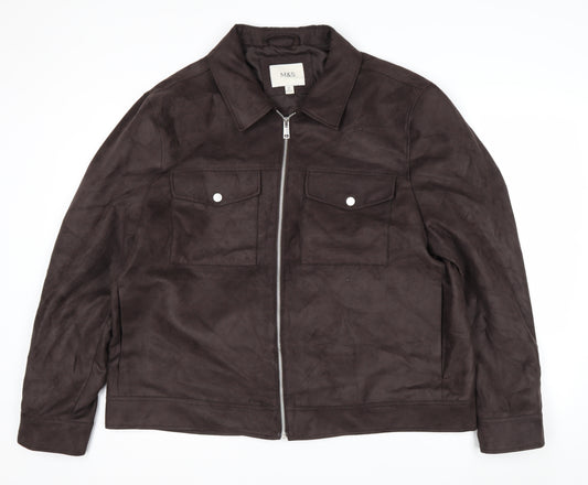 Marks and Spencer Men’s Brown Suede Bomber Jacket 2XL