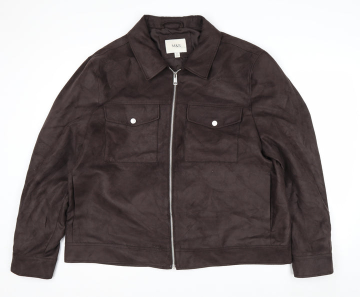 Marks and Spencer Men’s Brown Suede Bomber Jacket 2XL