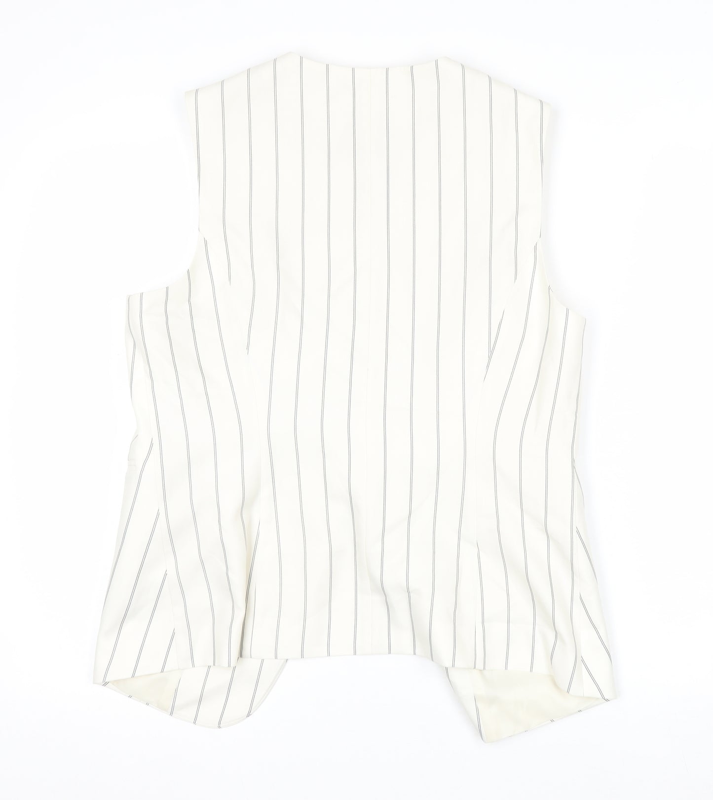 Marks and Spencer Women Ivory Striped Sleeveless Wrap Blouse UK 12