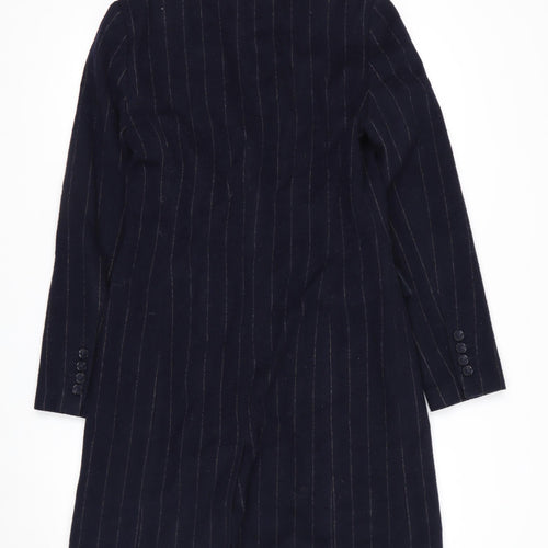 Marks and Spencer Women Black Wool Blend Striped Blazer Size 8