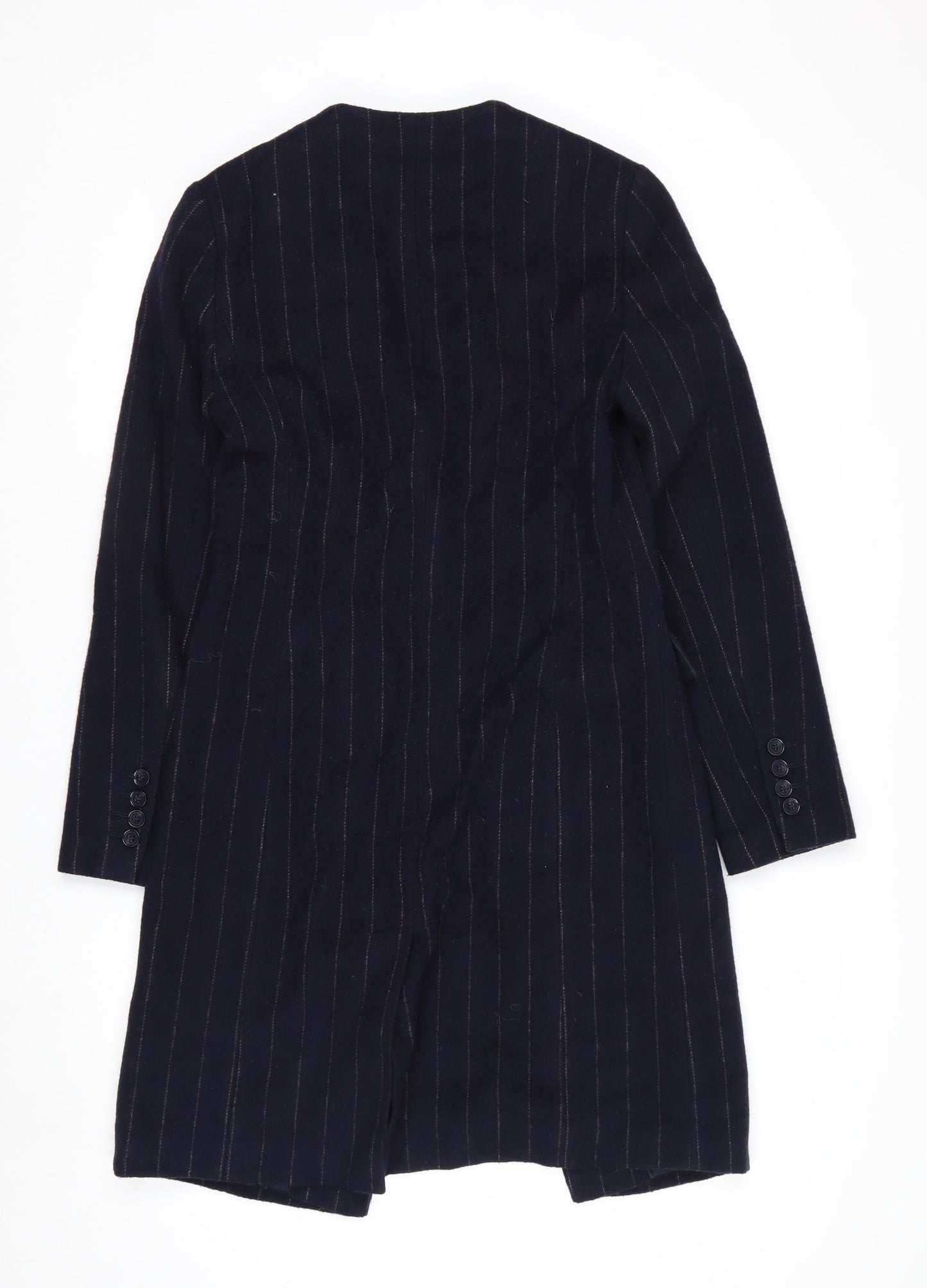 Marks and Spencer Women Black Wool Blend Striped Blazer Size 8