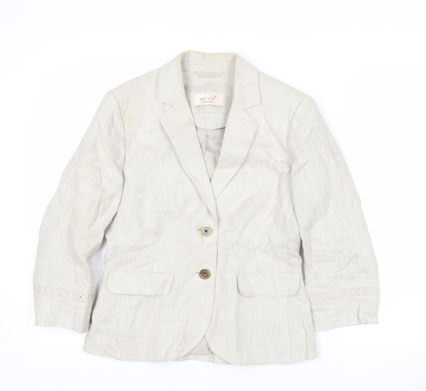 Marks and Spencer Per Una Beige Linen Women's Blazer Size 12
