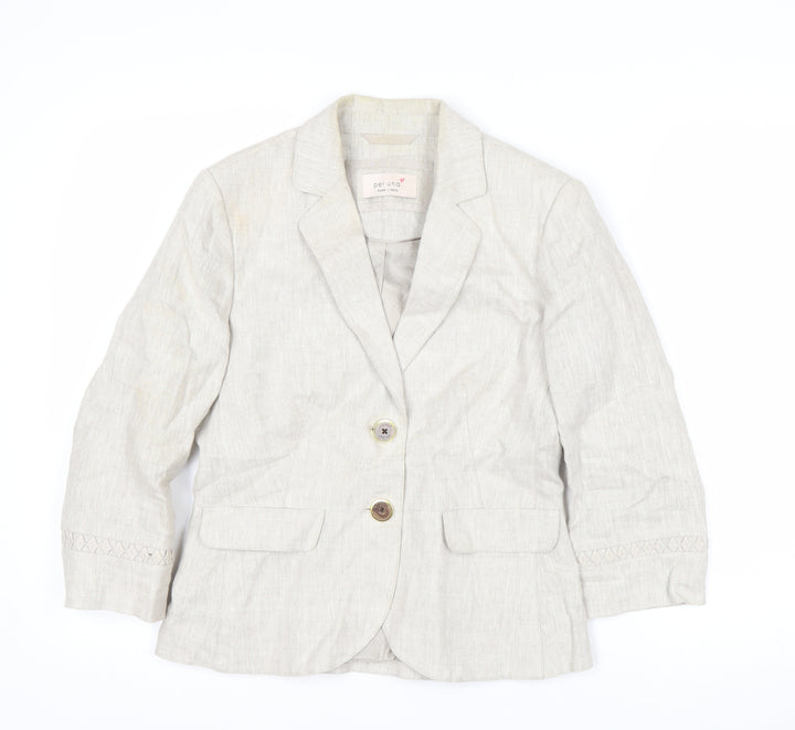 Marks and Spencer Per Una Beige Linen Women's Blazer Size 12