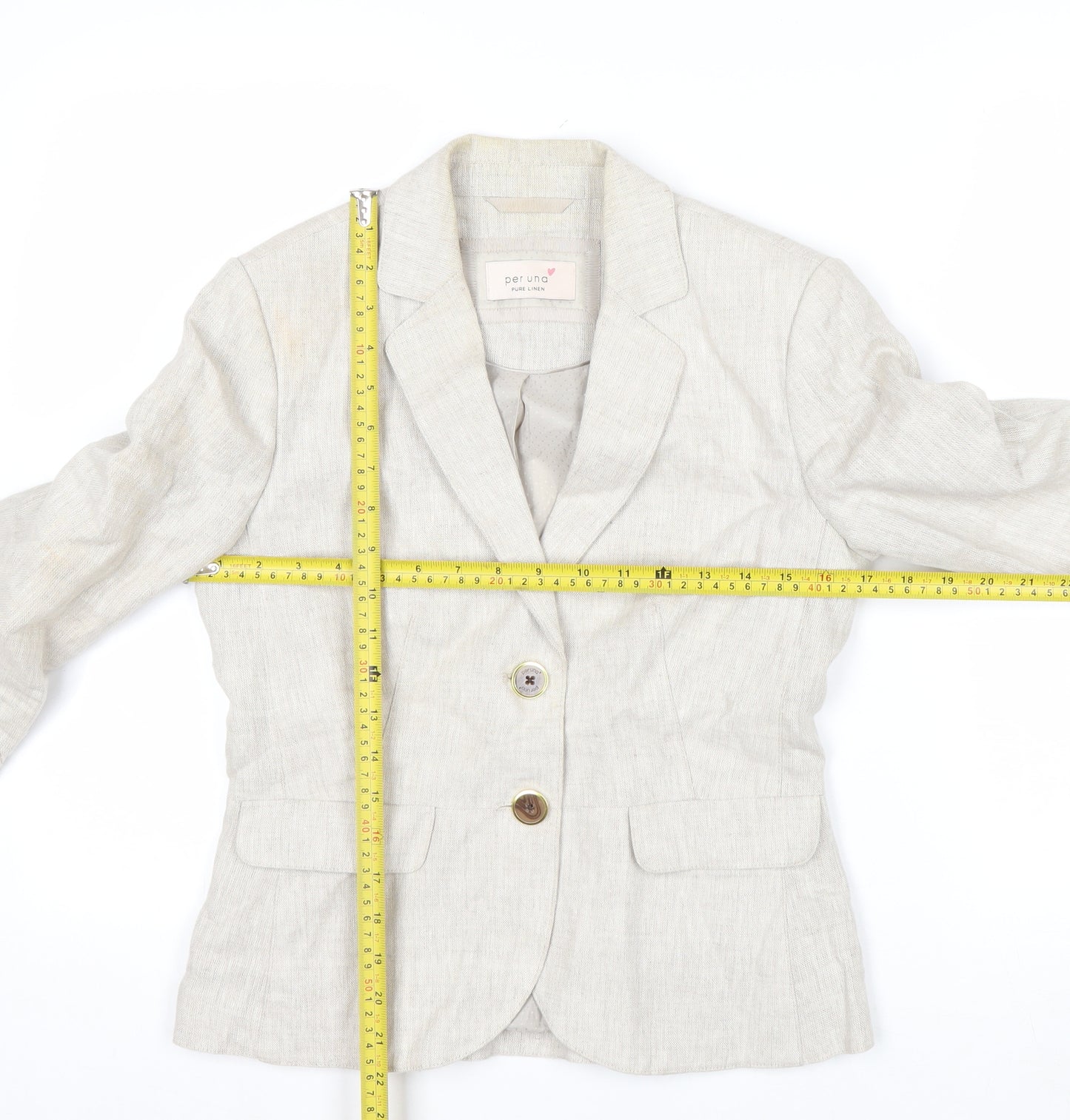 Marks and Spencer Per Una Beige Linen Women's Blazer Size 12