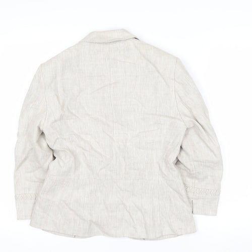 Marks and Spencer Per Una Beige Linen Women's Blazer Size 12
