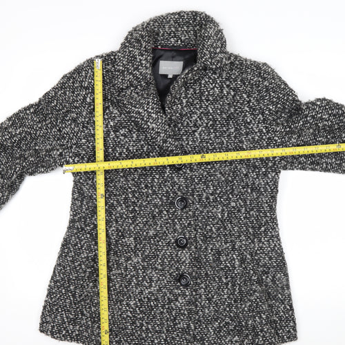 Marks and Spencer Per Una Women Grey Wool Blend Button Coat Size 16