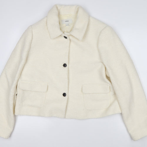 Marks and Spencer Women Ivory Wool Blend Short Jacket Size 18
