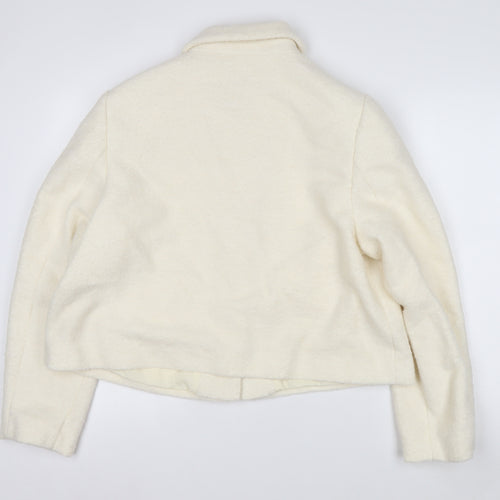 Marks and Spencer Women Ivory Wool Blend Short Jacket Size 18