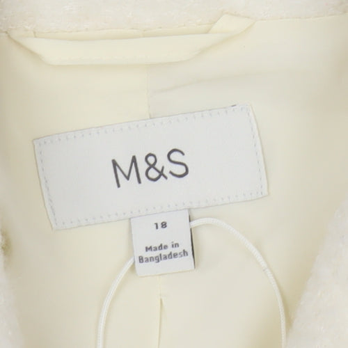 Marks and Spencer Women Ivory Wool Blend Short Jacket Size 18