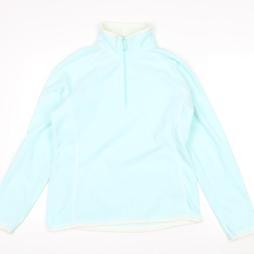 Mountain Warehouse Women Blue Size 12 Fleece Pullover 1/2 Zip Sweatshirt