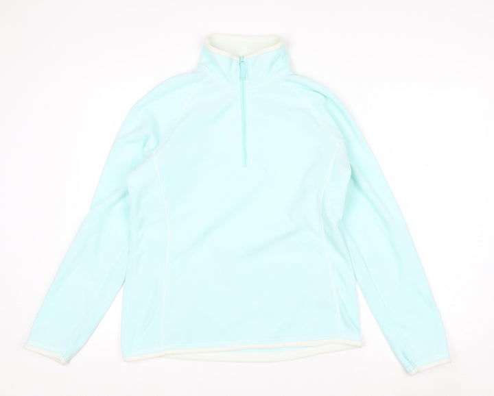 Mountain Warehouse Women Blue Size 12 Fleece Pullover 1/2 Zip Sweatshirt
