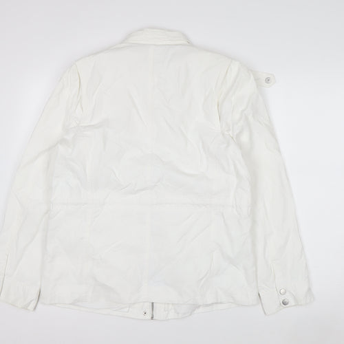 Mint Velvet Women's White Size 14 Military Jacket Cotton Blend