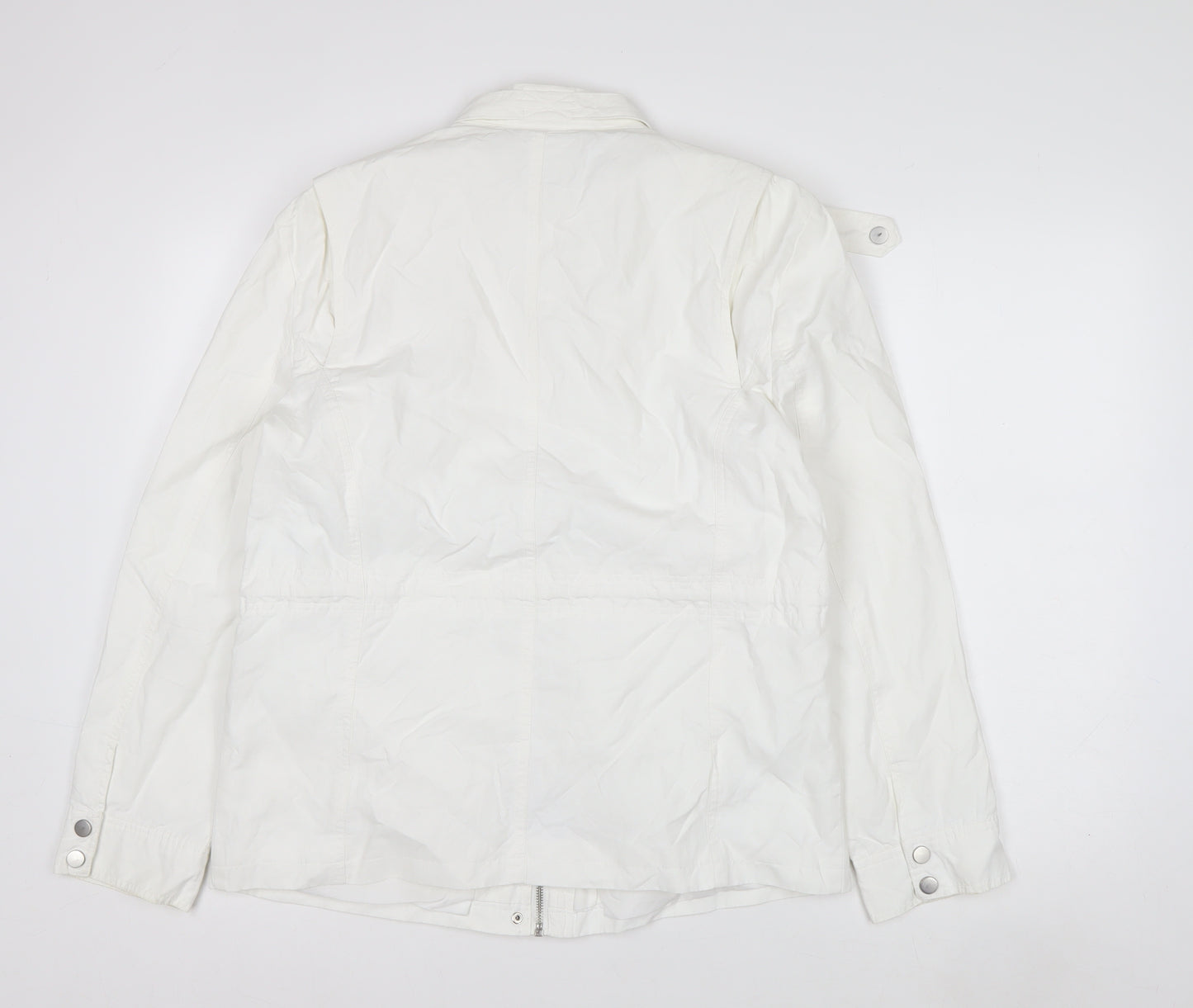 Mint Velvet Women's White Size 14 Military Jacket Cotton Blend
