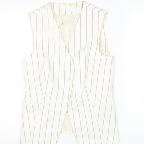 Marks and Spencer Womens Ivory Striped Sleeveless Tunic Blouse UK 6