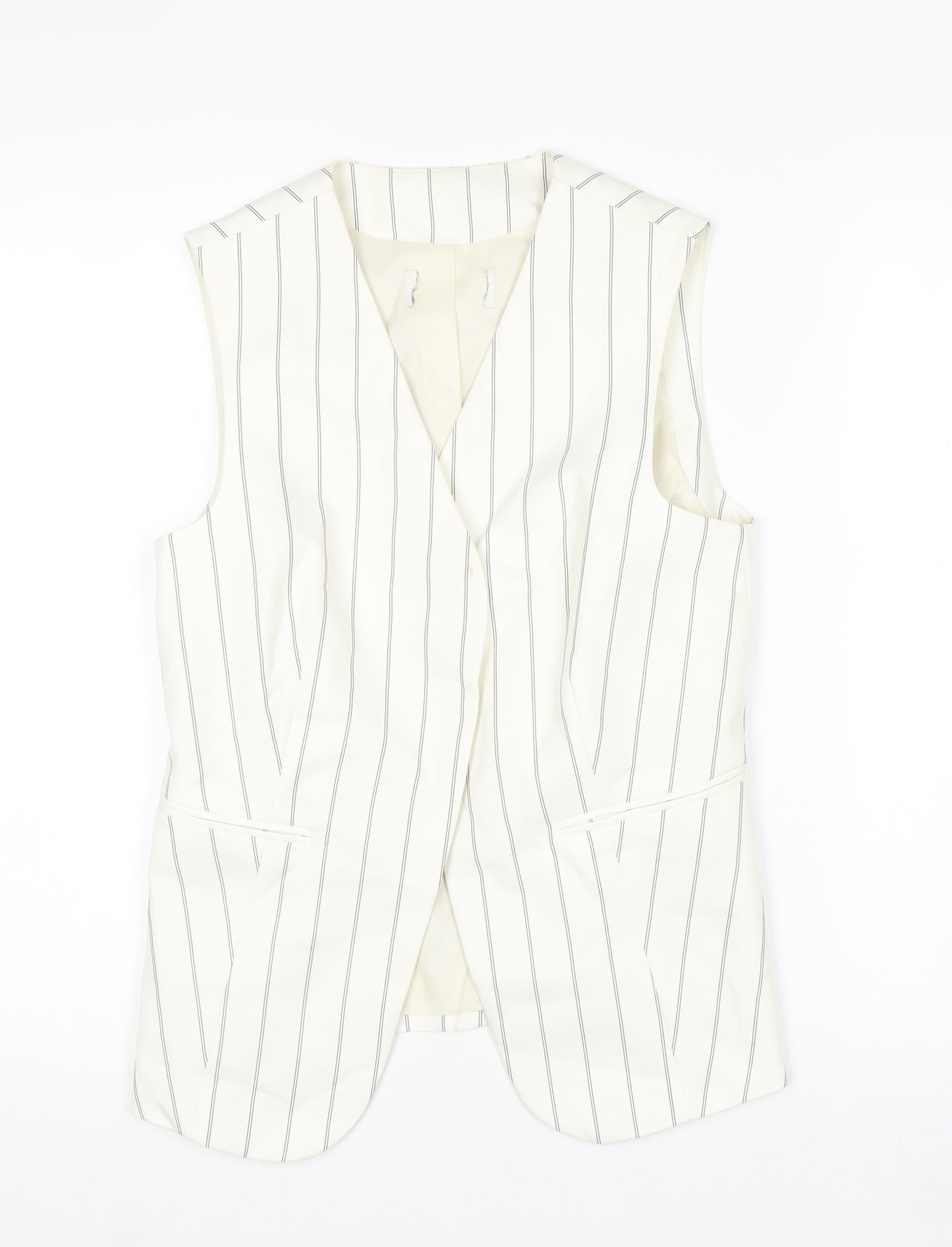 Marks and Spencer Womens Ivory Striped Sleeveless Tunic Blouse UK 6