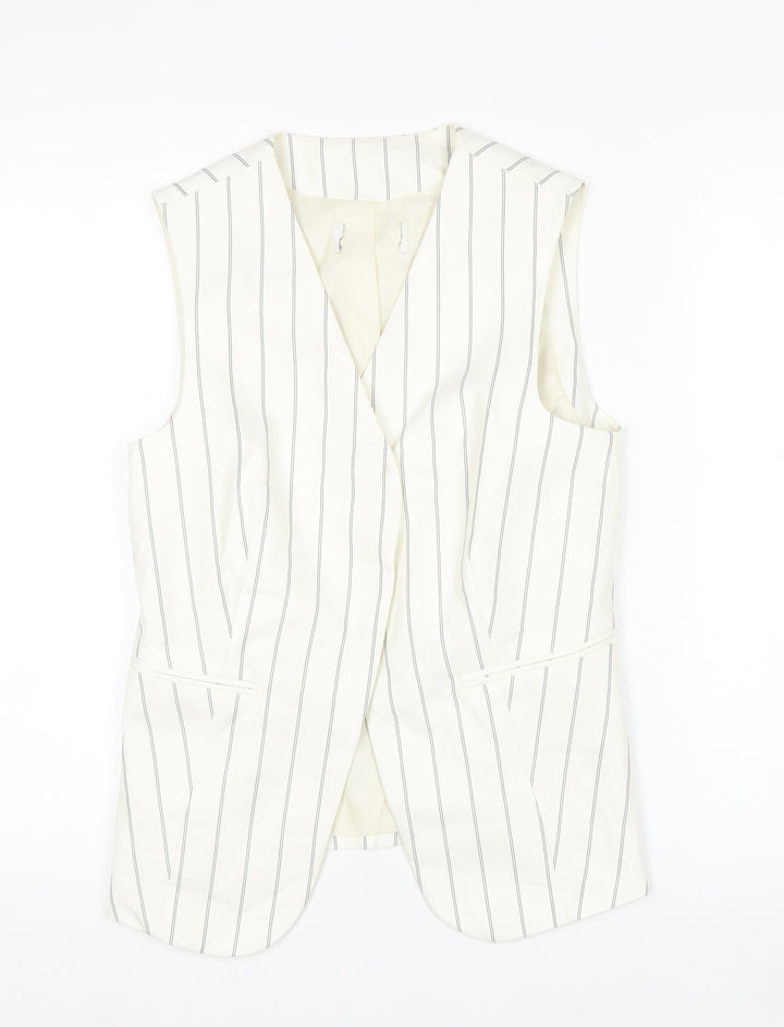 Marks and Spencer Womens Ivory Striped Sleeveless Tunic Blouse UK 6