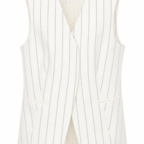 Marks and Spencer Womens Ivory Striped Sleeveless Tunic Blouse UK 6