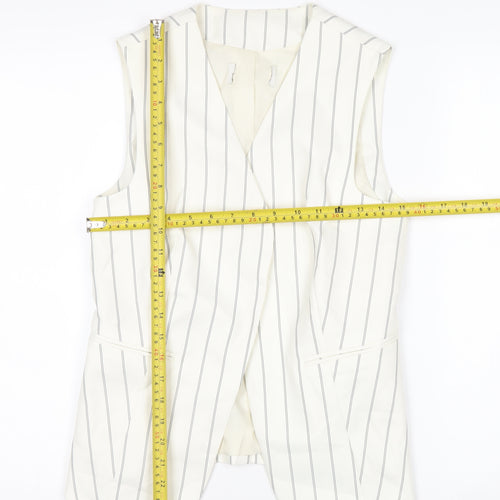 Marks and Spencer Womens Ivory Striped Sleeveless Tunic Blouse UK 6