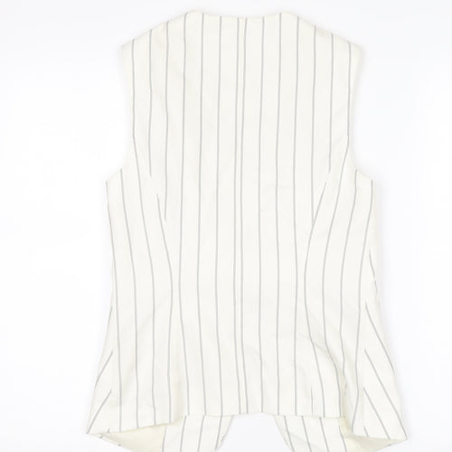 Marks and Spencer Womens Ivory Striped Sleeveless Tunic Blouse UK 6