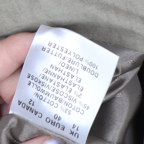 Planet Womens Beige Linen-Blend Single-Breasted Blazer Jacket Size 12