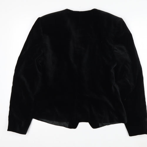 Birgitta Womens Black Velvet Tailored Blazer Size 10 Classic Elegant